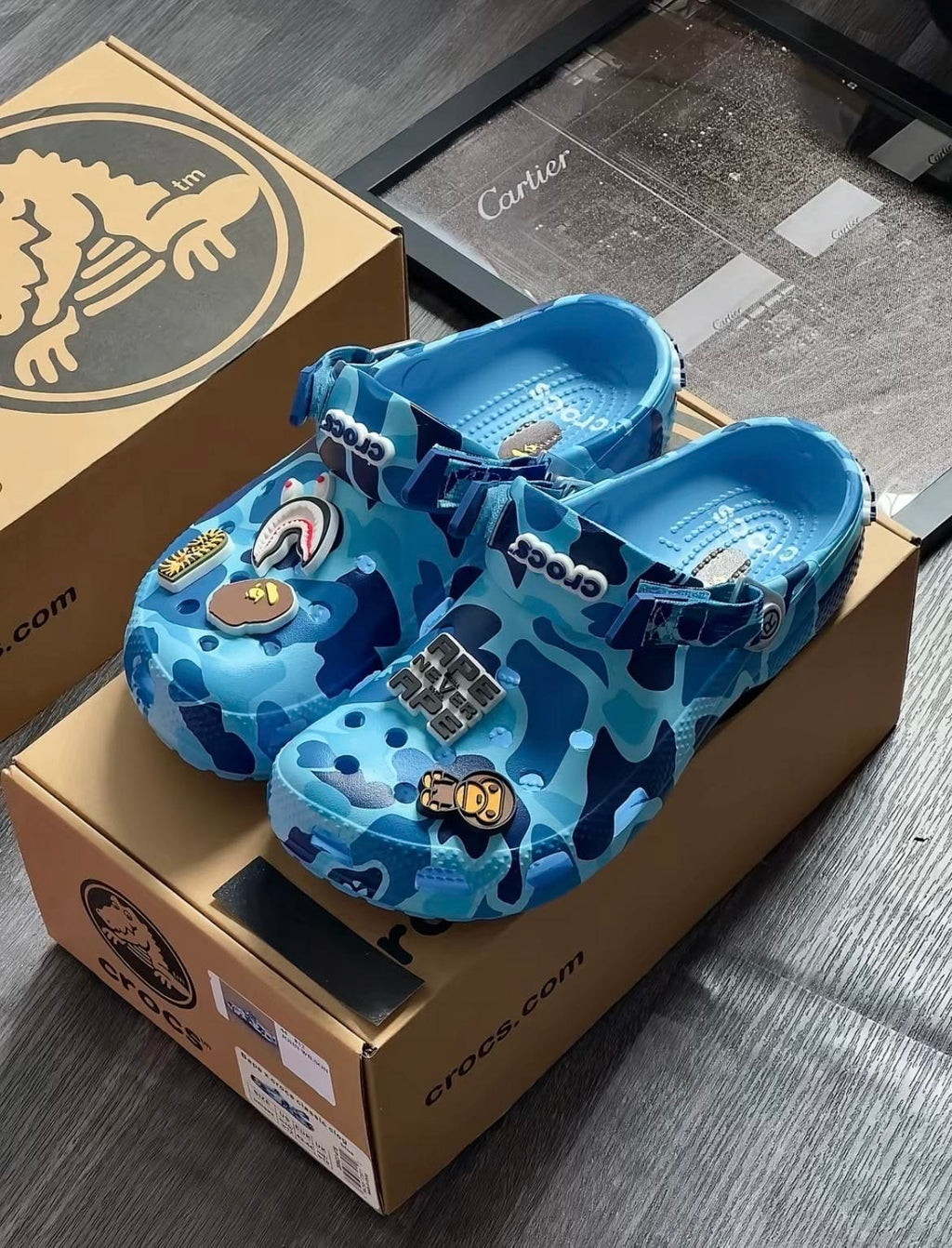 bleu bape-Crocs