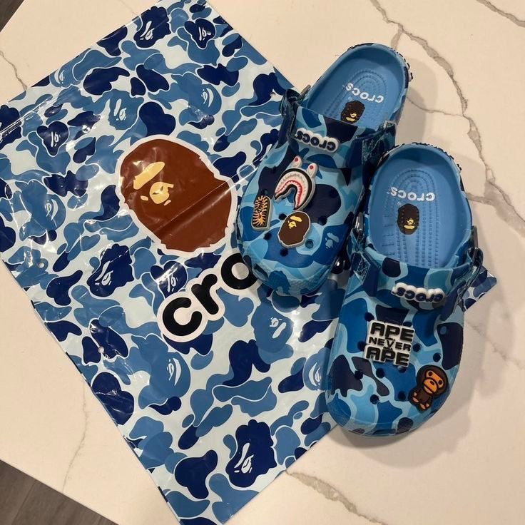 bleu bape-Crocs