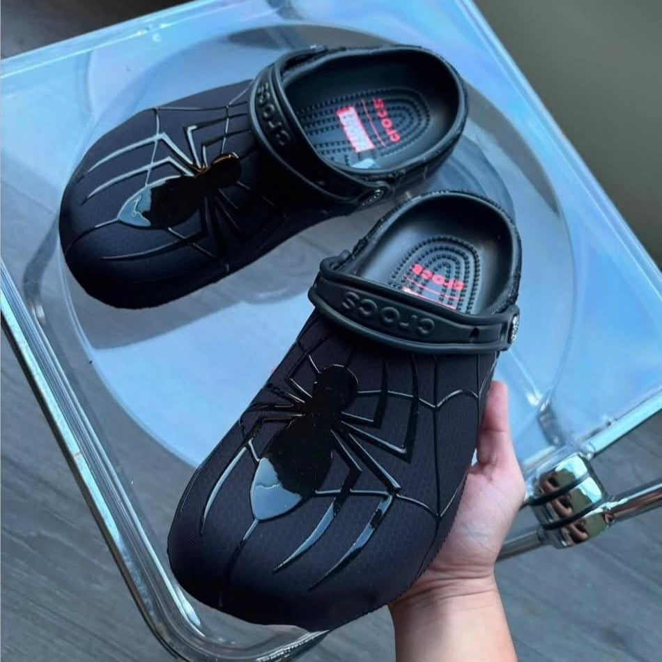 Black spider-Crocs